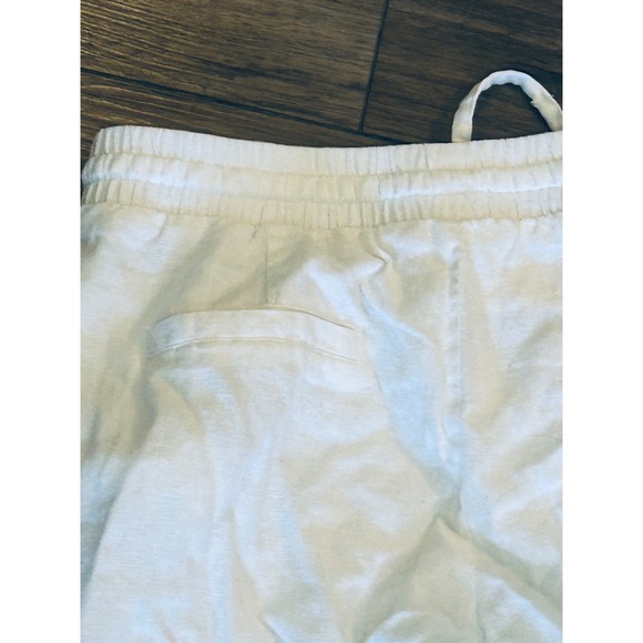 Love Tree Los Angeles White Linen Blend Jogger Pants Drawstring Size Small - Picture 4 of 5